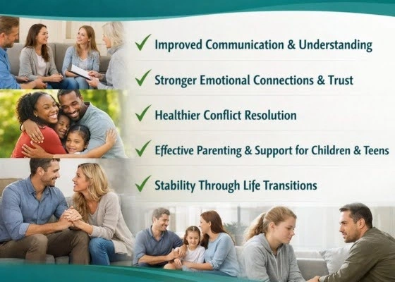 This image is about Benefits of Family Therapy in Raleigh